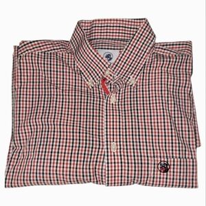 Southern Proper* Goal Line* Button Down Shirt* Red/White/Black* Sz M